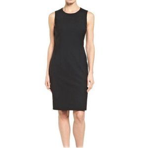 BOSS Portugal Black Midi Dress Size-10 Wool Blend
